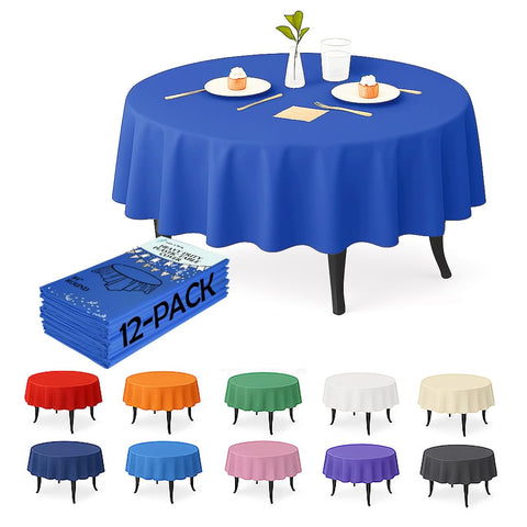 Mantel azul real de Craft And Party para mesa redonda de 84 pulgadas