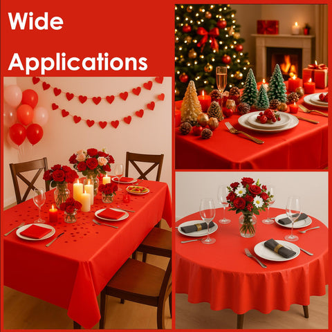 Mantel plástico rojo para mesa rectangular 54x108, cobertura completa