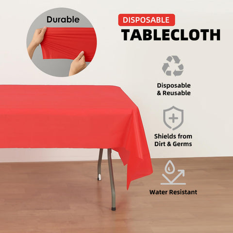 Mantel rojo resistente al agua Craft And Party, perfecto para fiestas al aire libre
