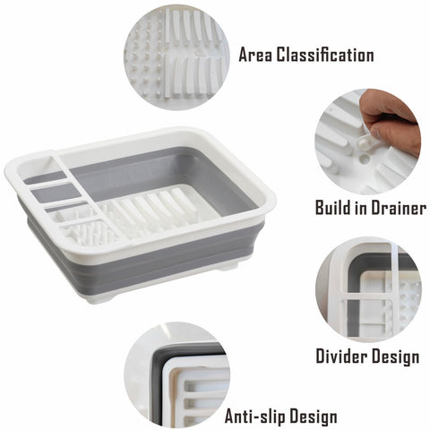 Craftend escurridor plegable, altura de 2 pulgadas, perfecto en cocinas pequeñas.