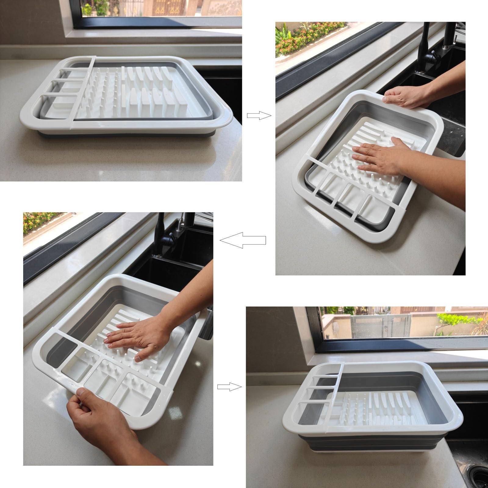 Craftend escurridor plegable compacto para camping, ideal para espacios reducidos.