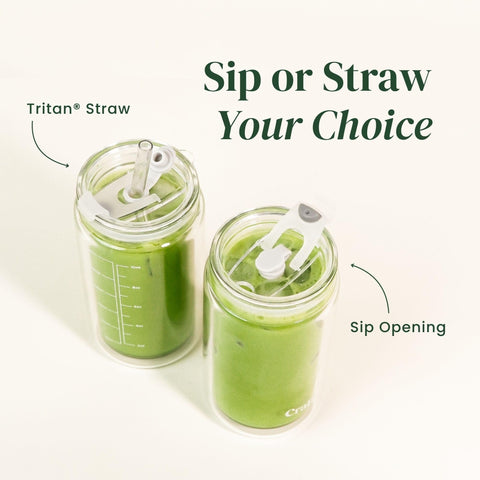 Crafti Slow Sippin, pajilla de Tritan reutilizable para sorber sin derrames.
