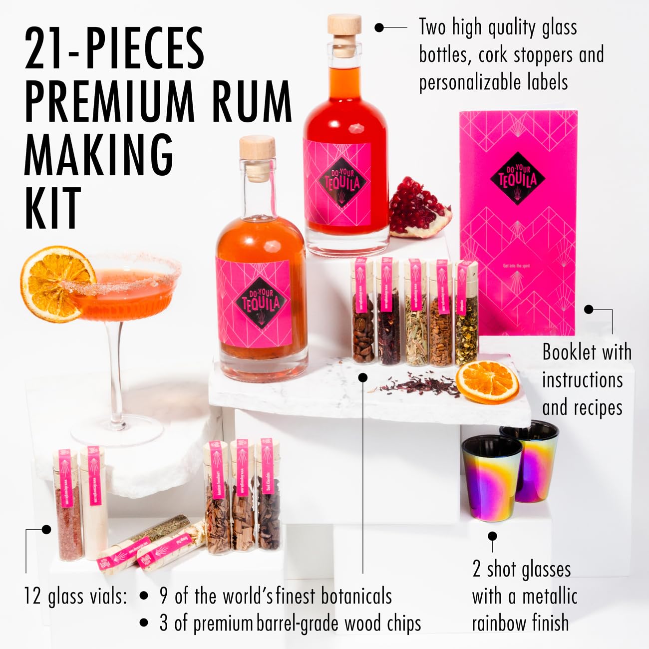 Craftly kit infusión tequila: vaso de shot para servir y disfrutar.