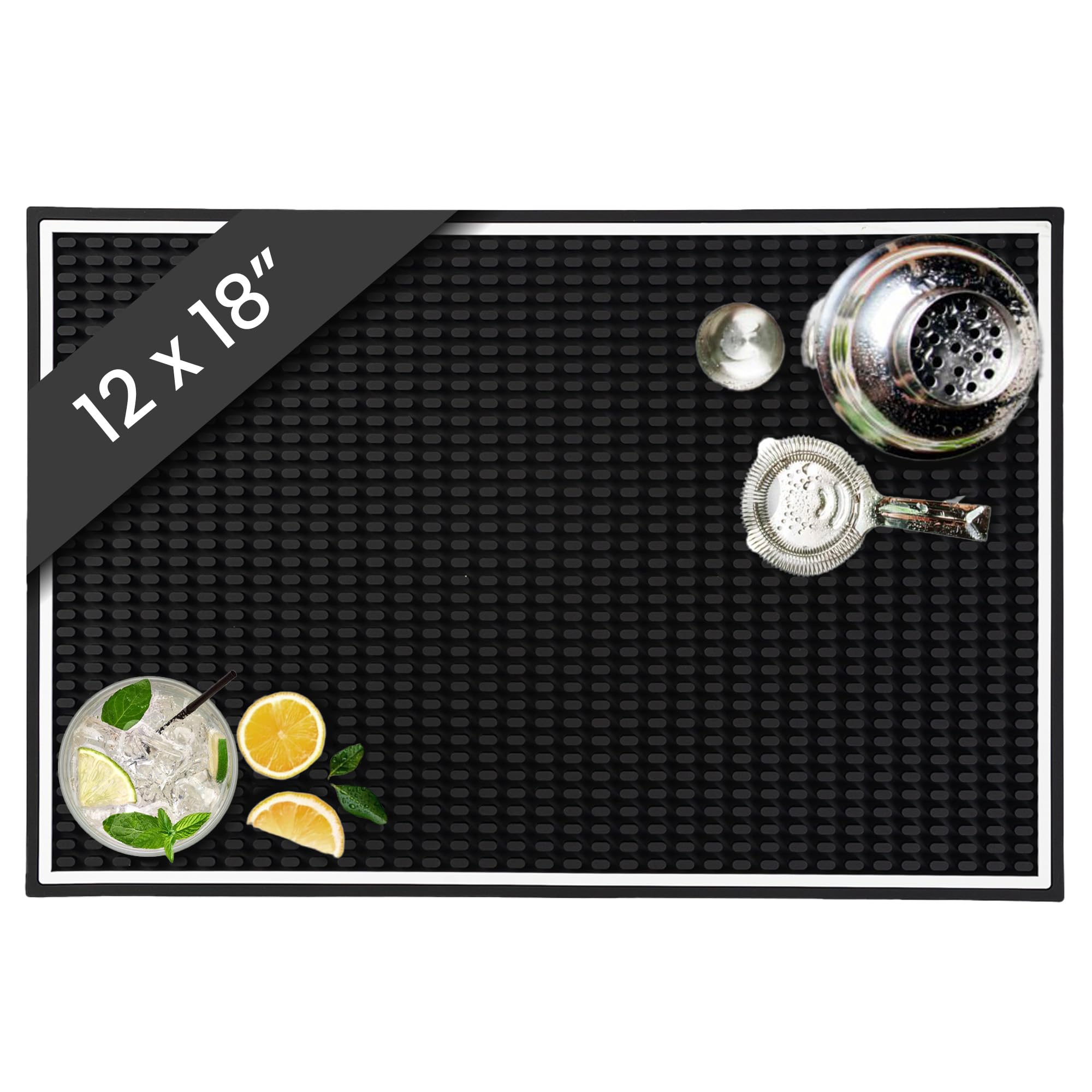 CRAFTY MIXOLOGIST alfombrilla de barra 18x12: protección contra derrames en barra y café.