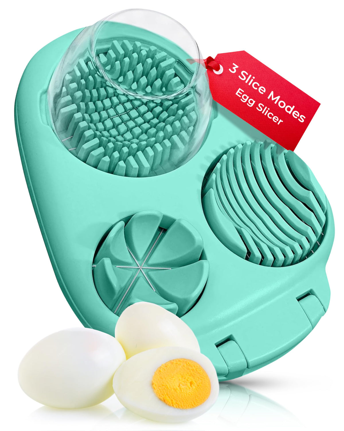 CraftyCrocodile cortador de huevos duros tres modos para cortes uniformes