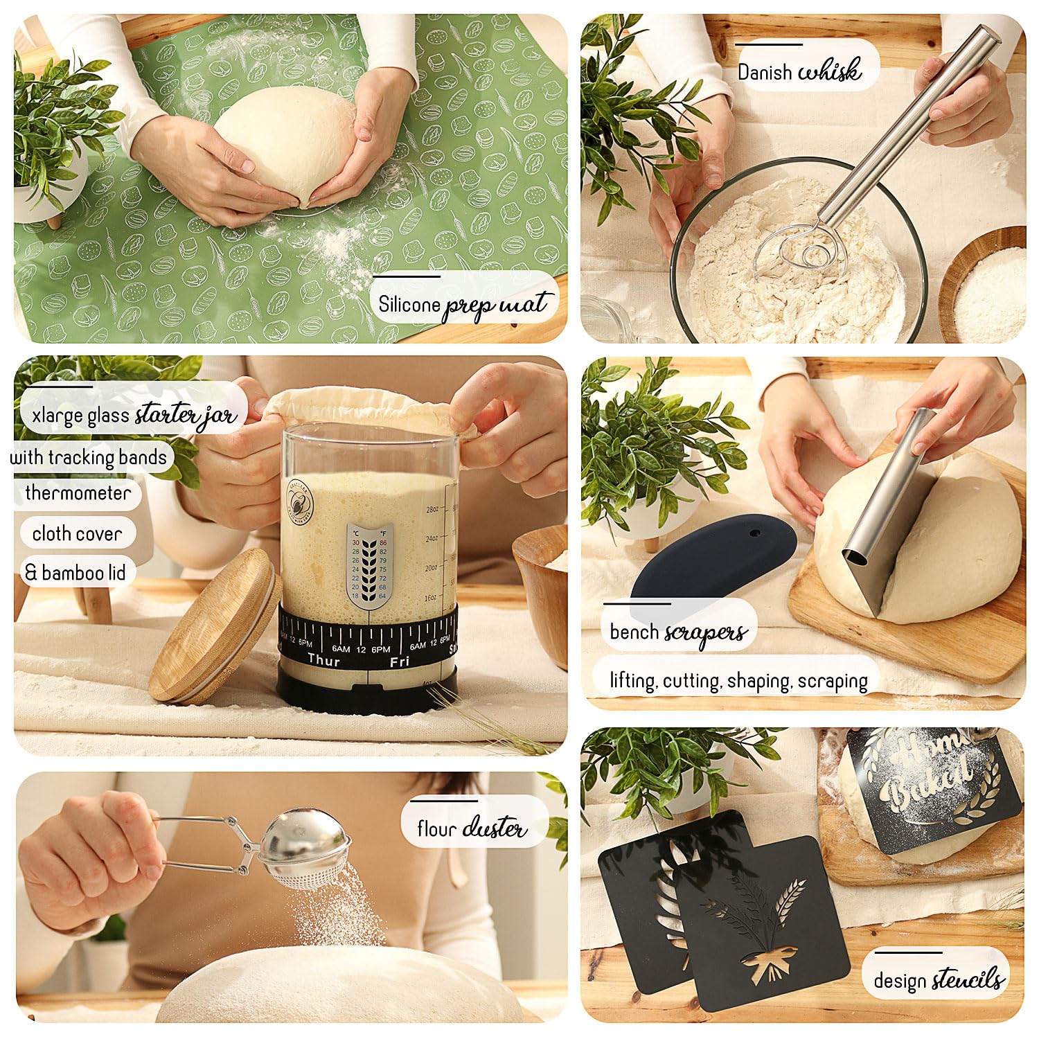 CraftZee cesta banneton silicona para fermentación, limpieza fácil.