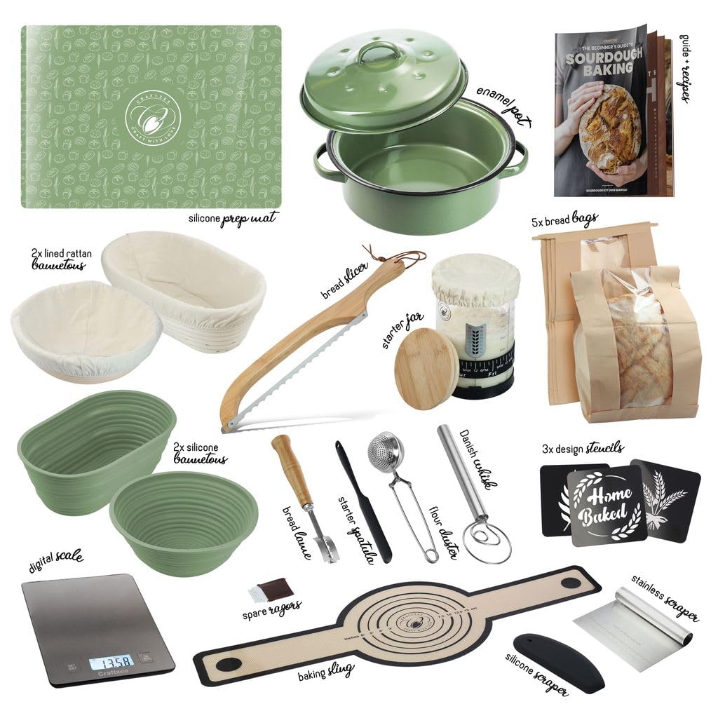 CraftZee frasco masa madre 34 oz, almacenamiento hermético seguro.