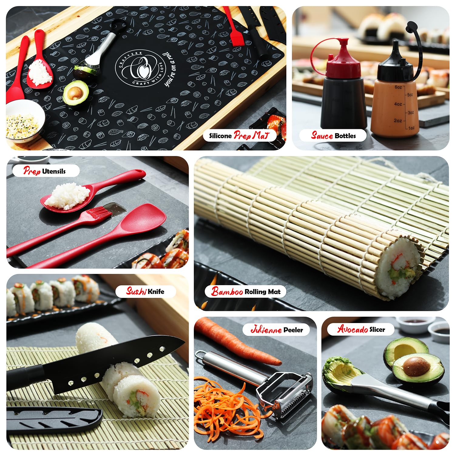 CraftZee tabla de bambú, base estable para formar rollos