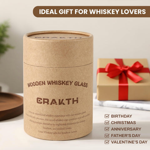 CRAKTH empaque regalo, presentación elegante del vaso de madera