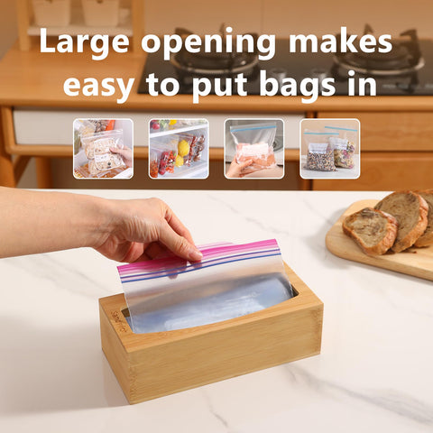 CRAKTH organizador de bolsas cuarto de bambú, ahorro de espacio y acceso rápido.
