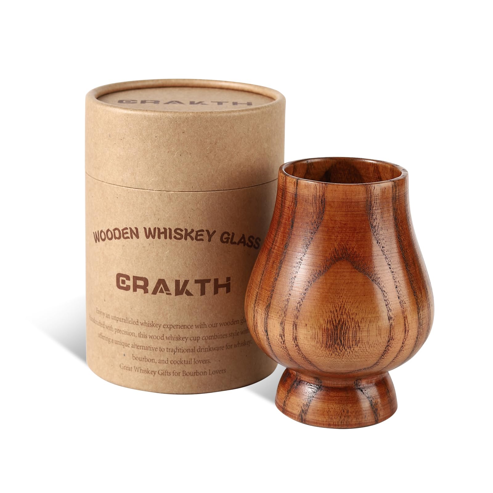 CRAKTH vaso whisky de madera, aroma natural que realza el sabor