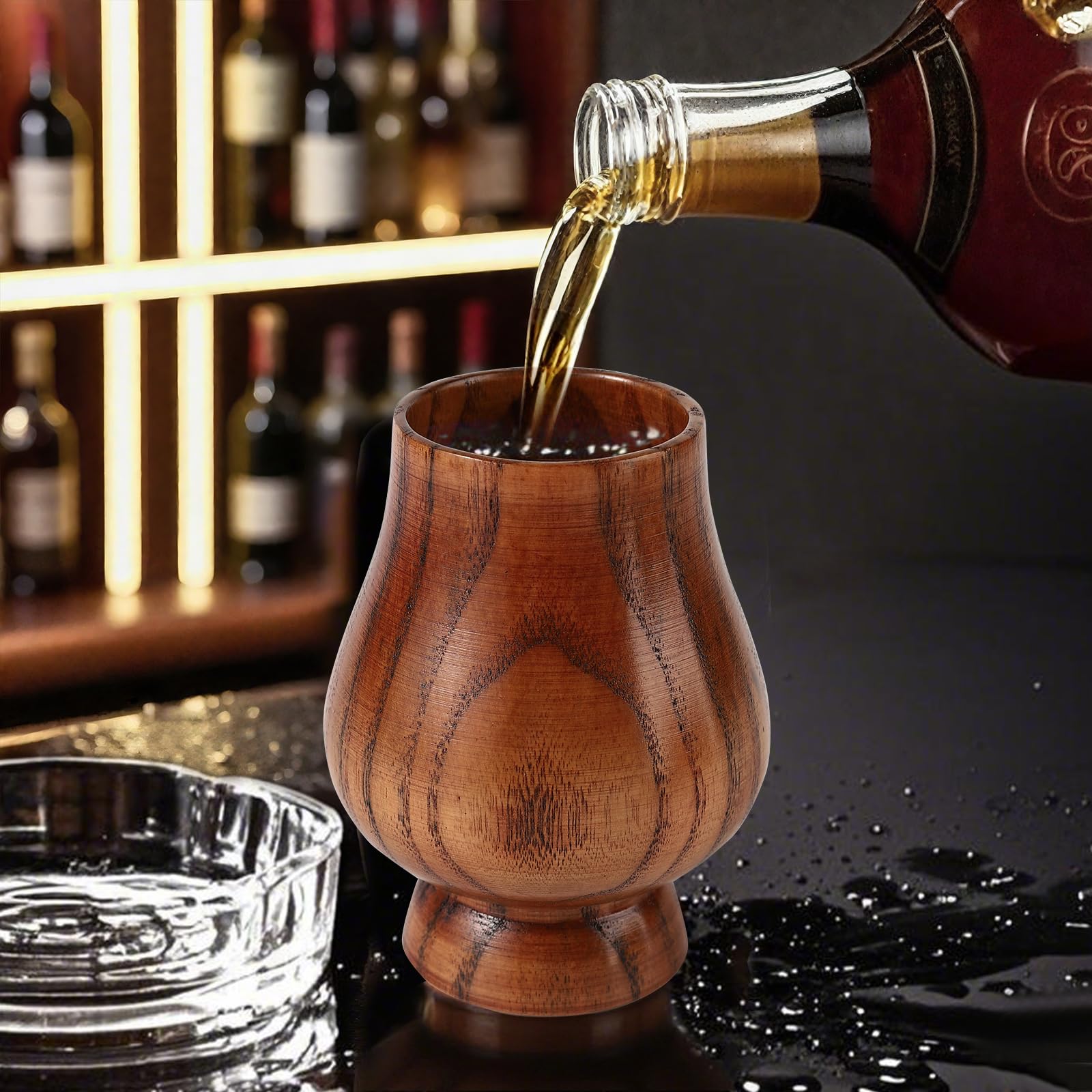 CRAKTH vaso whisky de madera, uso con whisky americano