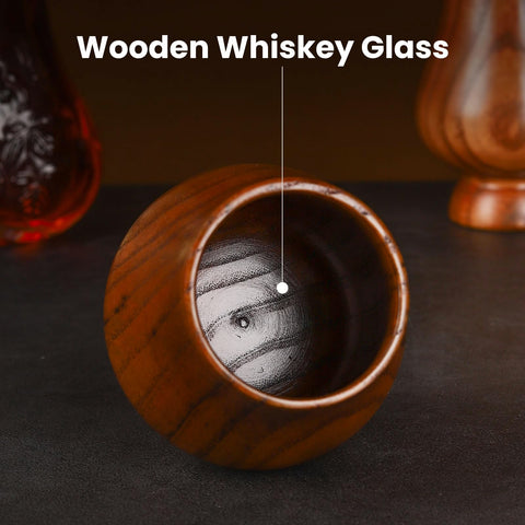 CRAKTH vaso whisky de madera, textura natural para experiencia artesanal