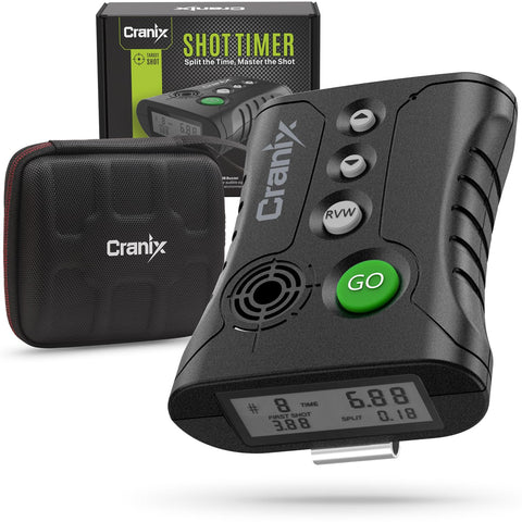 Cranix temporizador de disparo para competición, detección precisa en rangos ruidosos.