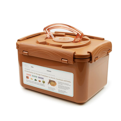Crazy Korean Cooking: contenedor para sauerkraut color arena y almacenamiento seguro.