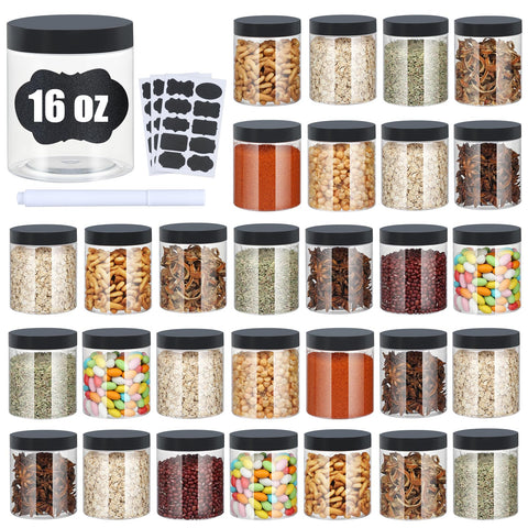 Frascos Crazystorey de plástico 16 oz con tapa hermética para almacenamiento seguro de alimentos