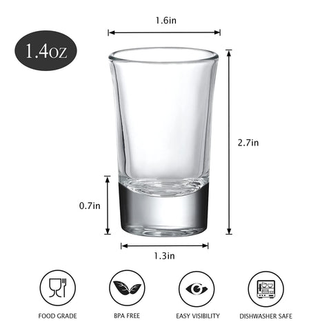 Vaso-shot de cristal claro Crazystorey, diseño clásico para licores.