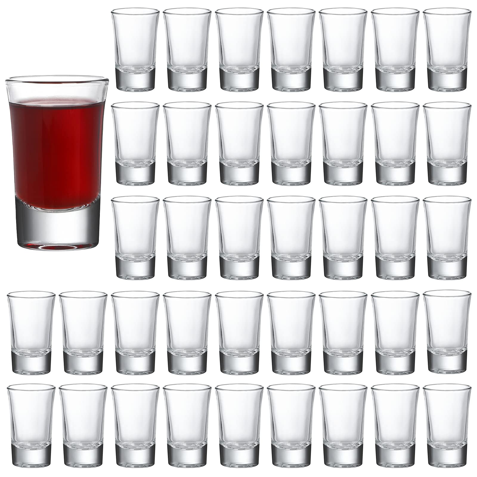 Vaso-shot de Crazystorey con base gruesa, ideal para uso diario.