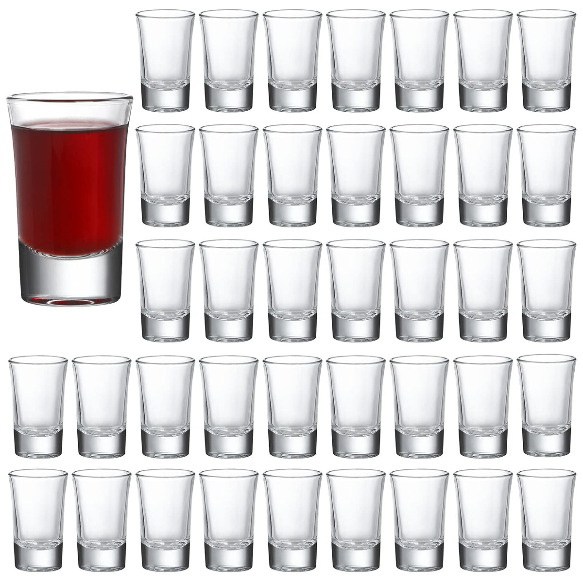 Vaso-shot de Crazystorey con base gruesa, ideal para uso diario.