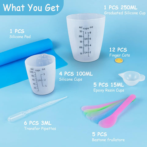 Creahaus tazas medición silicona 100 ml, uso variado para mezclas