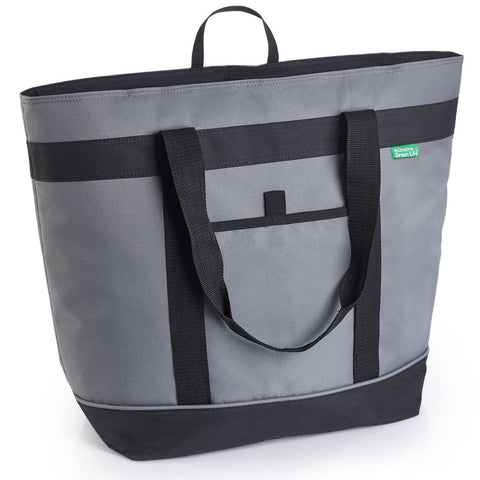 Creative Green Life gran bolsa aislada gris, vista general para compras o salidas al aire libre