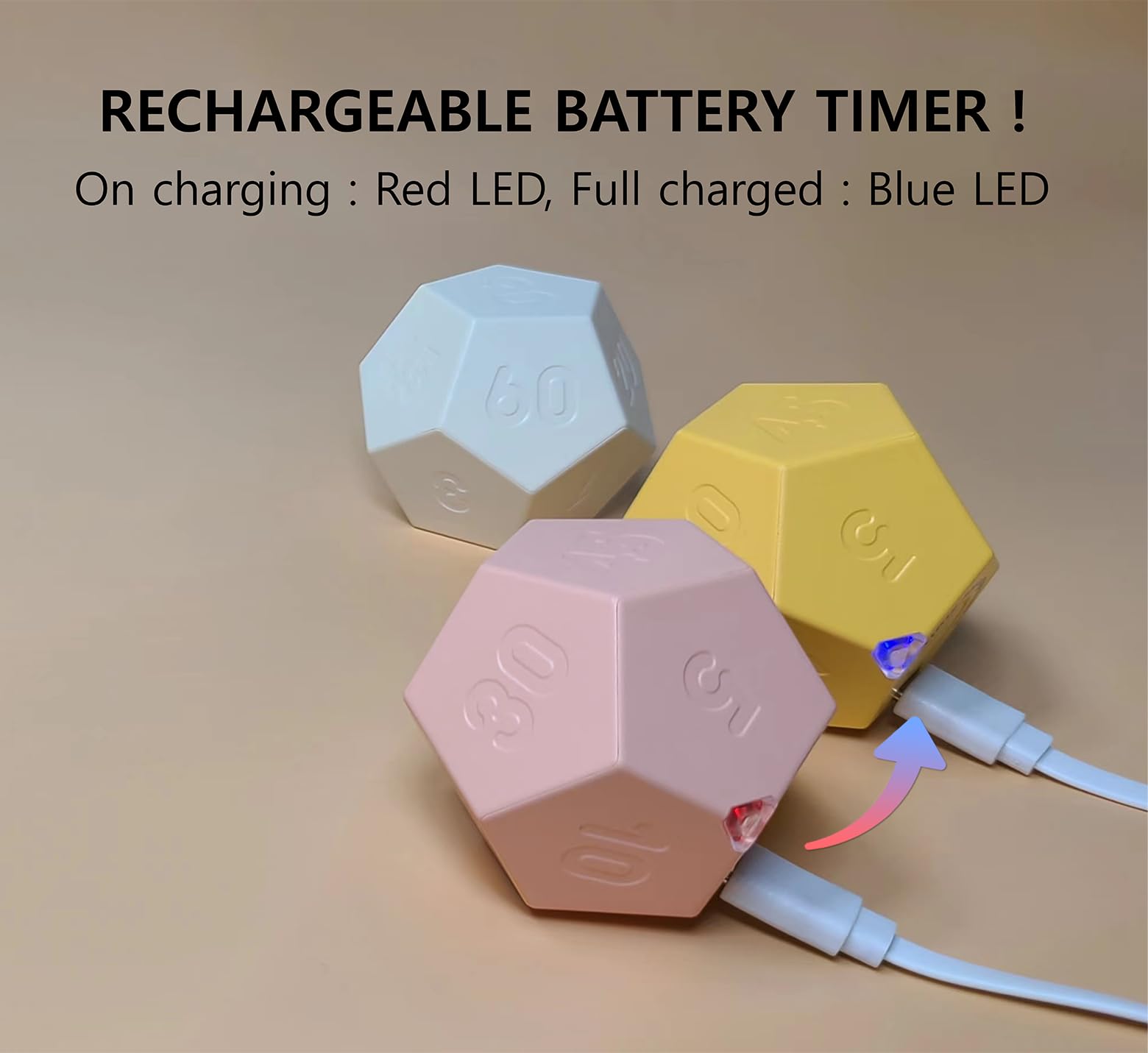 CreaViva Cubo Pomodoro Rosa, luz LED que indica estado.