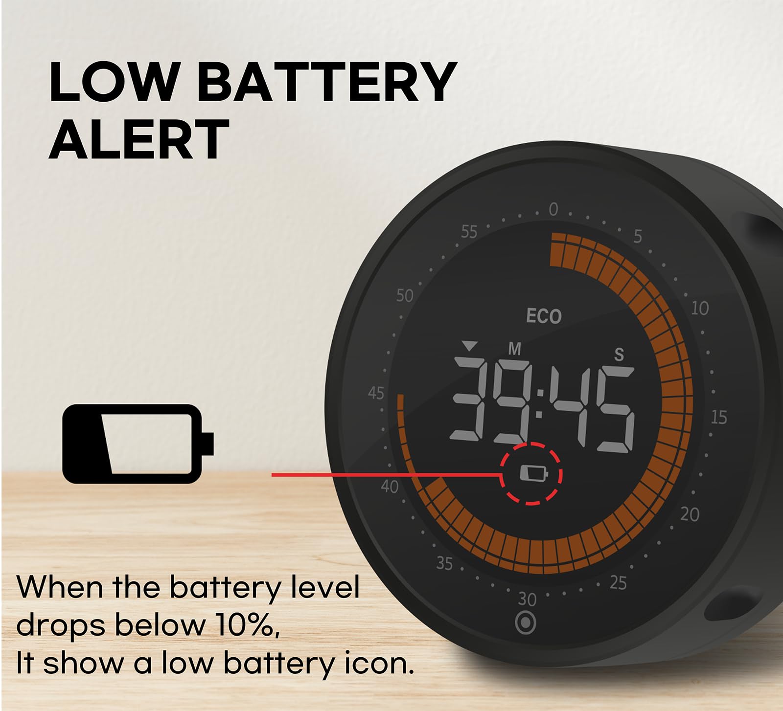 CREAVIVA temporizador visual alarma de 70 dB y luz LED