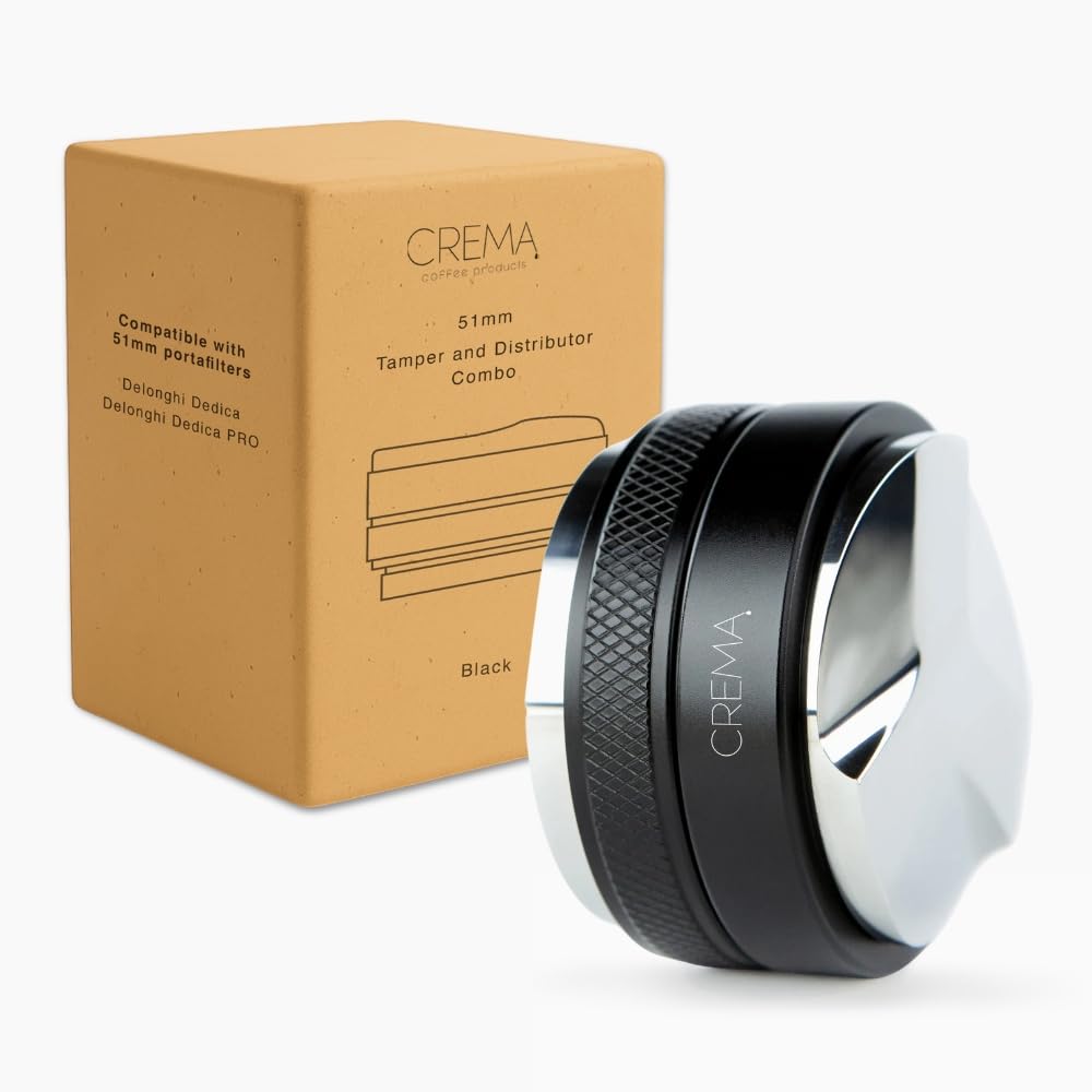 Crema Café 51mm distribuidor-prensador compatible con Delonghi Dedica mejora la consistencia de la extracción.