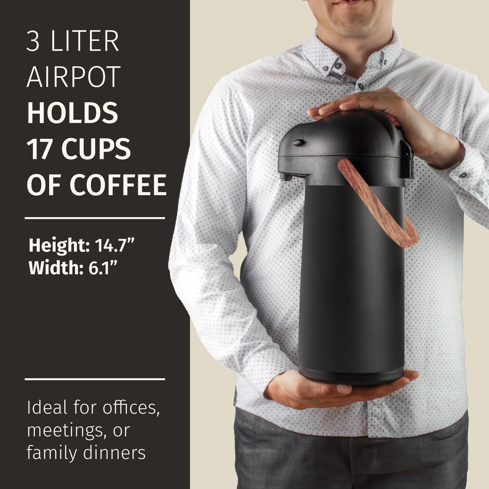 CRESIMO Dispensador de café con una mano para oficina.