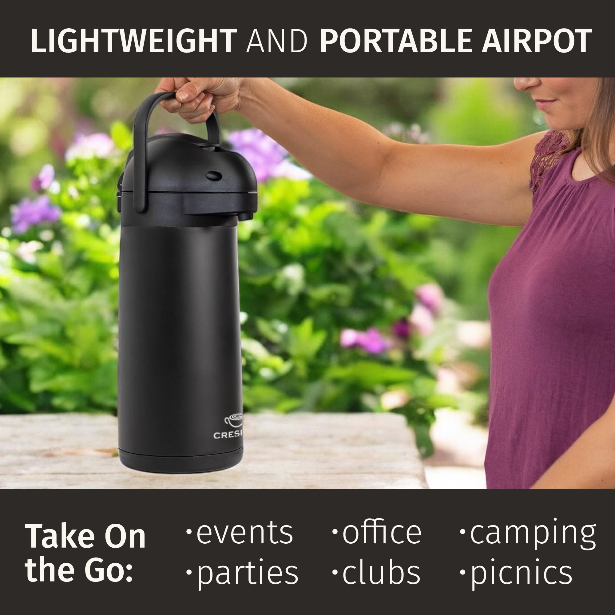Cresimo Airpot limpieza rápida gracias a boca ancha y tapa removible