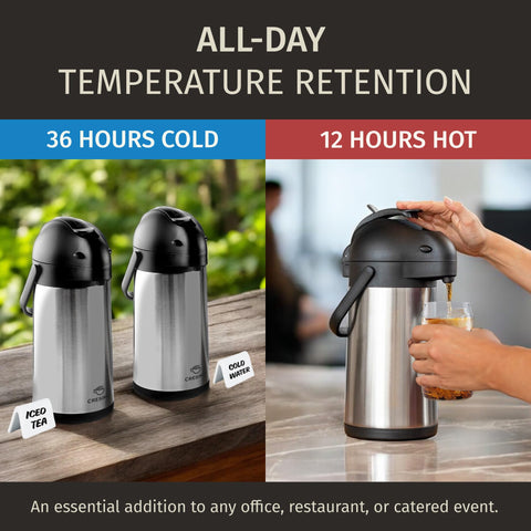 Cresimo cafetera termica 74oz, capacidad 2200ml para reuniones