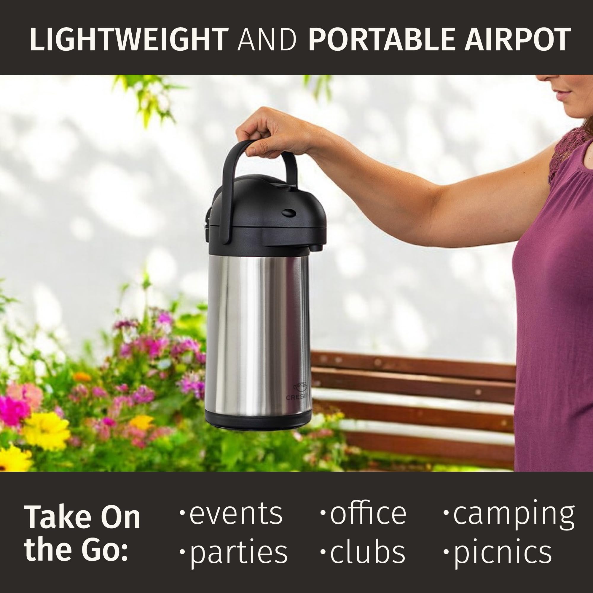 Cresimo cafetera termica 74oz diseño ergonómico y práctico