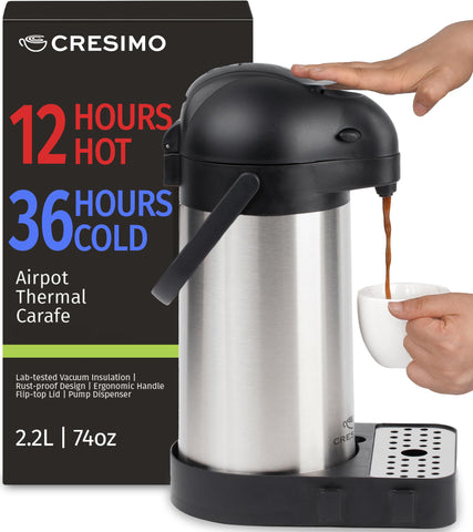 CRESIMO cafetera térmica con bomba para porciones precisas.