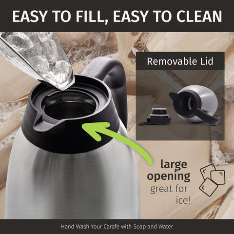 Cresimo jarra térmica de café 68oz, base antideslizante para estabilidad.