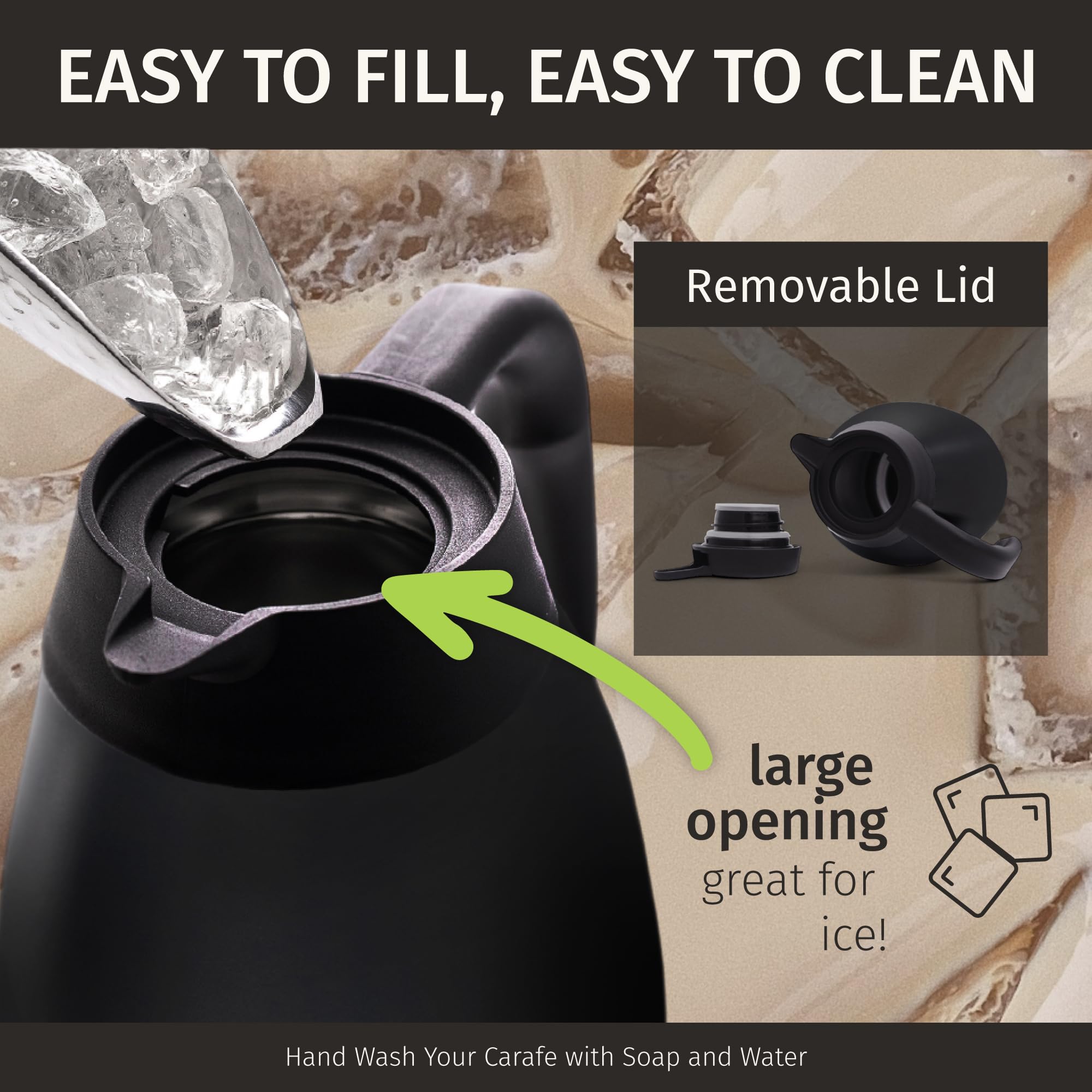 Cresimo Jarra térmica, capacidad de 2 L, ideal para grupos y reuniones.