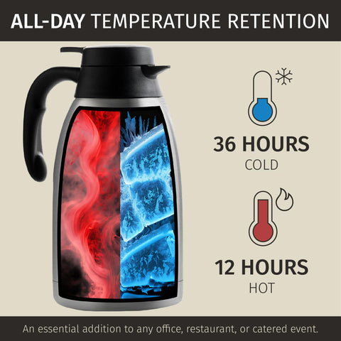 Cresimo jarra térmica de café 68oz, vertido con una mano para mayor comodidad.