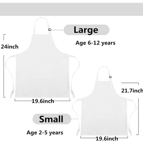 Delantal CRJHNS para talla pequeña (2-5 años), diseño práctico.