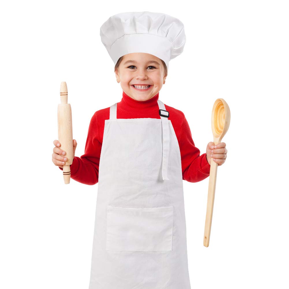 Gorro de chef CRJHNS para niños con ajuste elástico, cómodo durante la cocina.