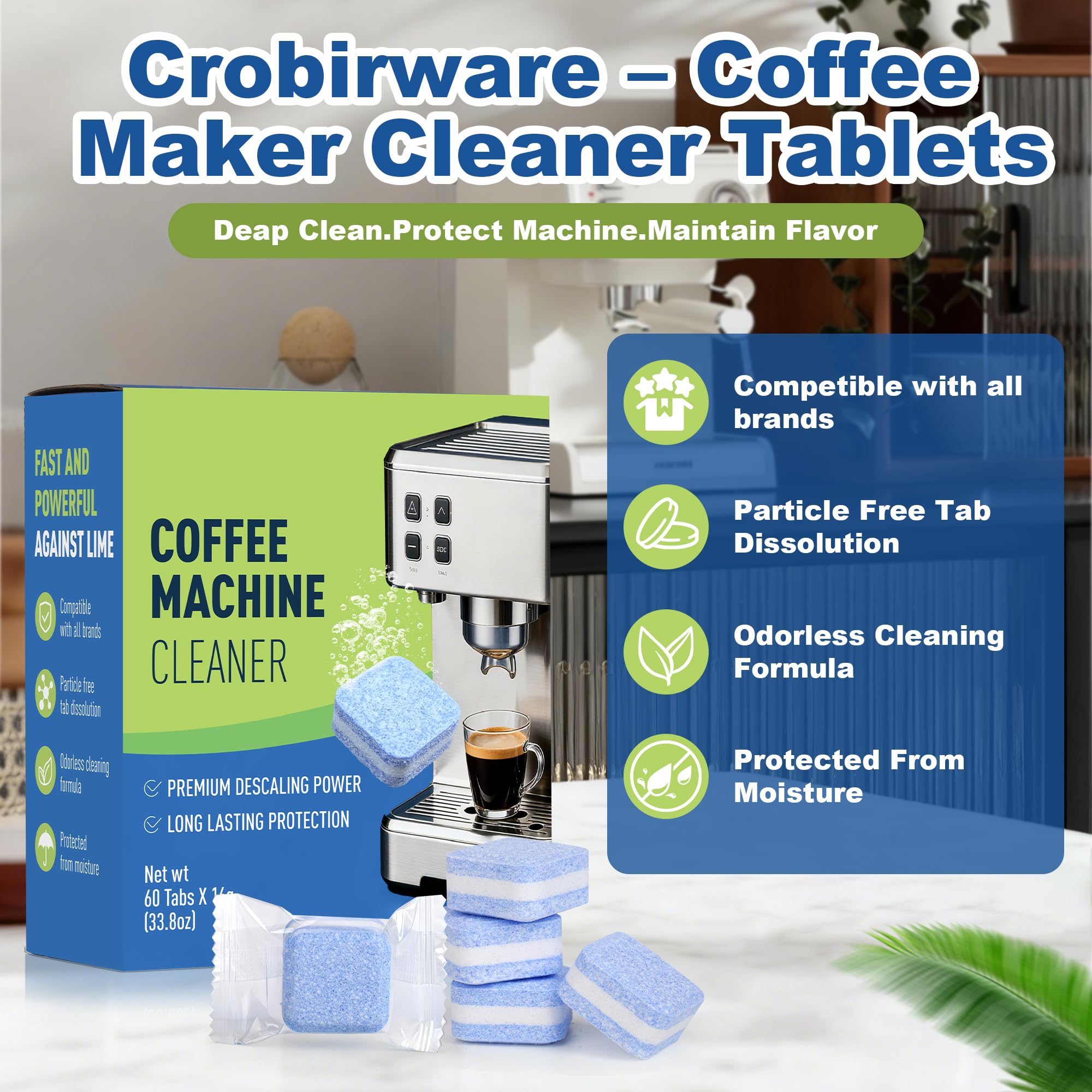 Crobirware tabletas envueltas individualmente, protección contra humedad para cada uso.