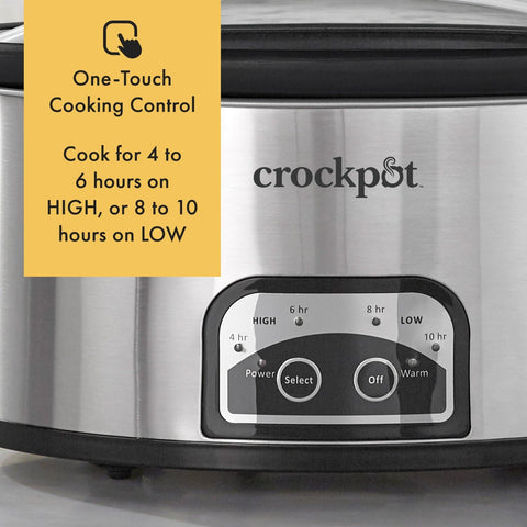 Función mantener caliente de Crock-Pot para servir a temperatura adecuada.
