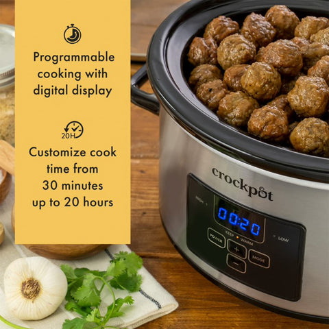 Crock-Pot pantalla digital clara para programar platos.
