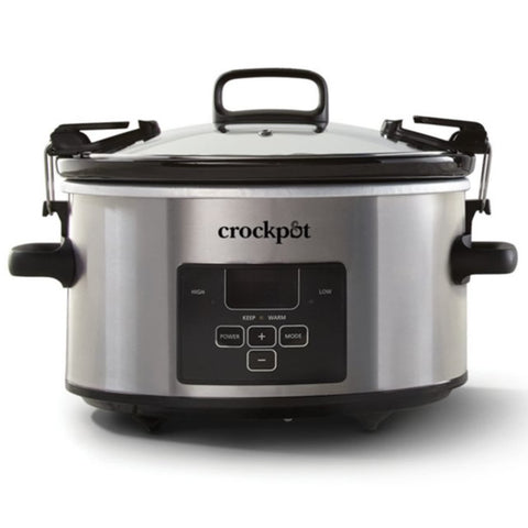 Crock-Pot tapa con cierre seguro, ideal para transporte seguro.