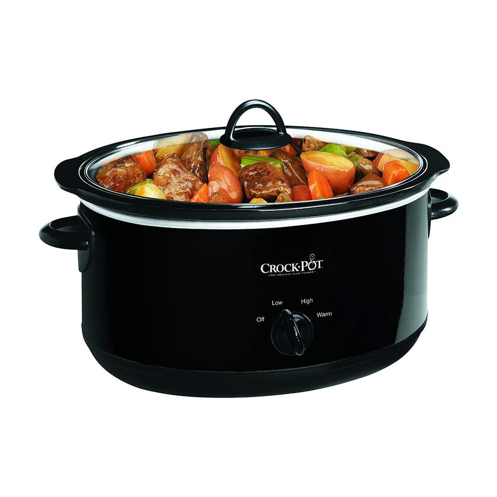 Crock-Pot tapa de vidrio apta para lavavajillas, mantiene la temperatura.