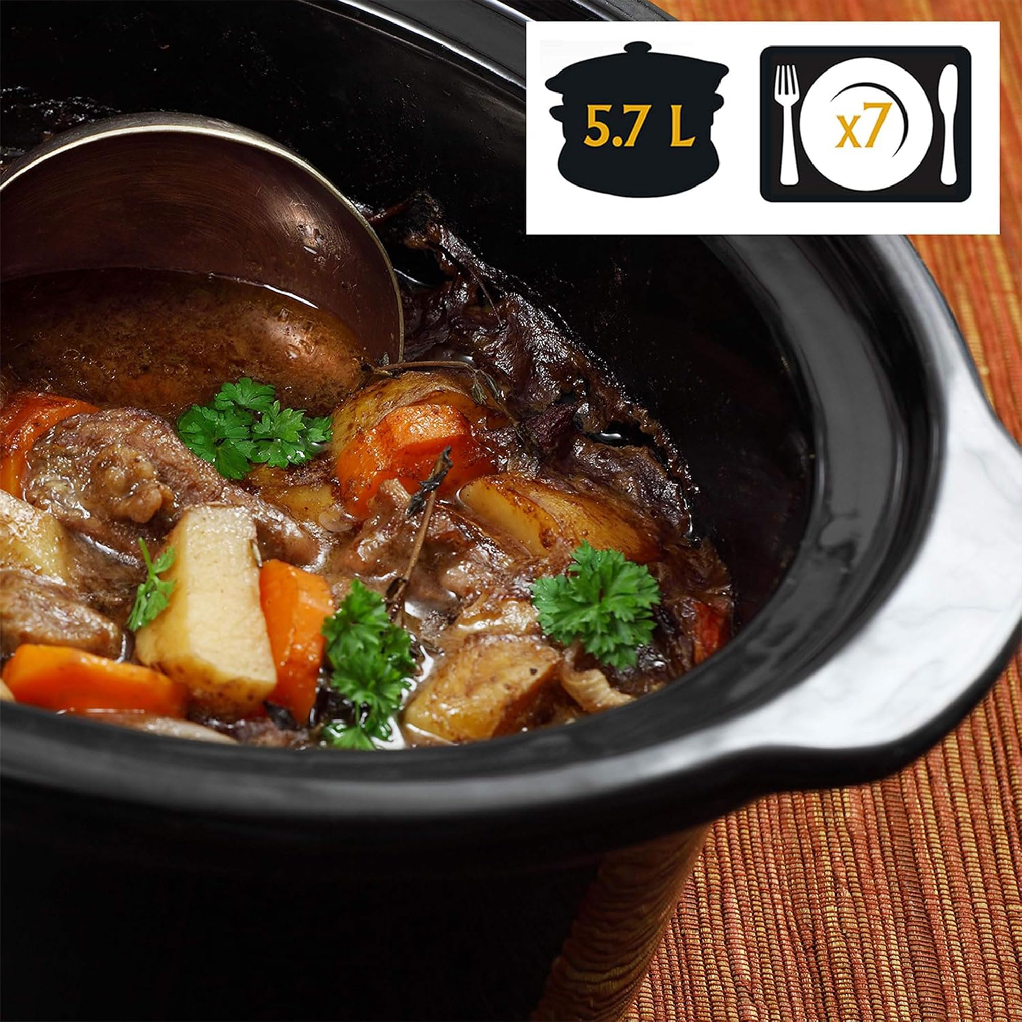 Crock-Pot Cook N Carry con 8 programas y Element IQ para cocción flexible.