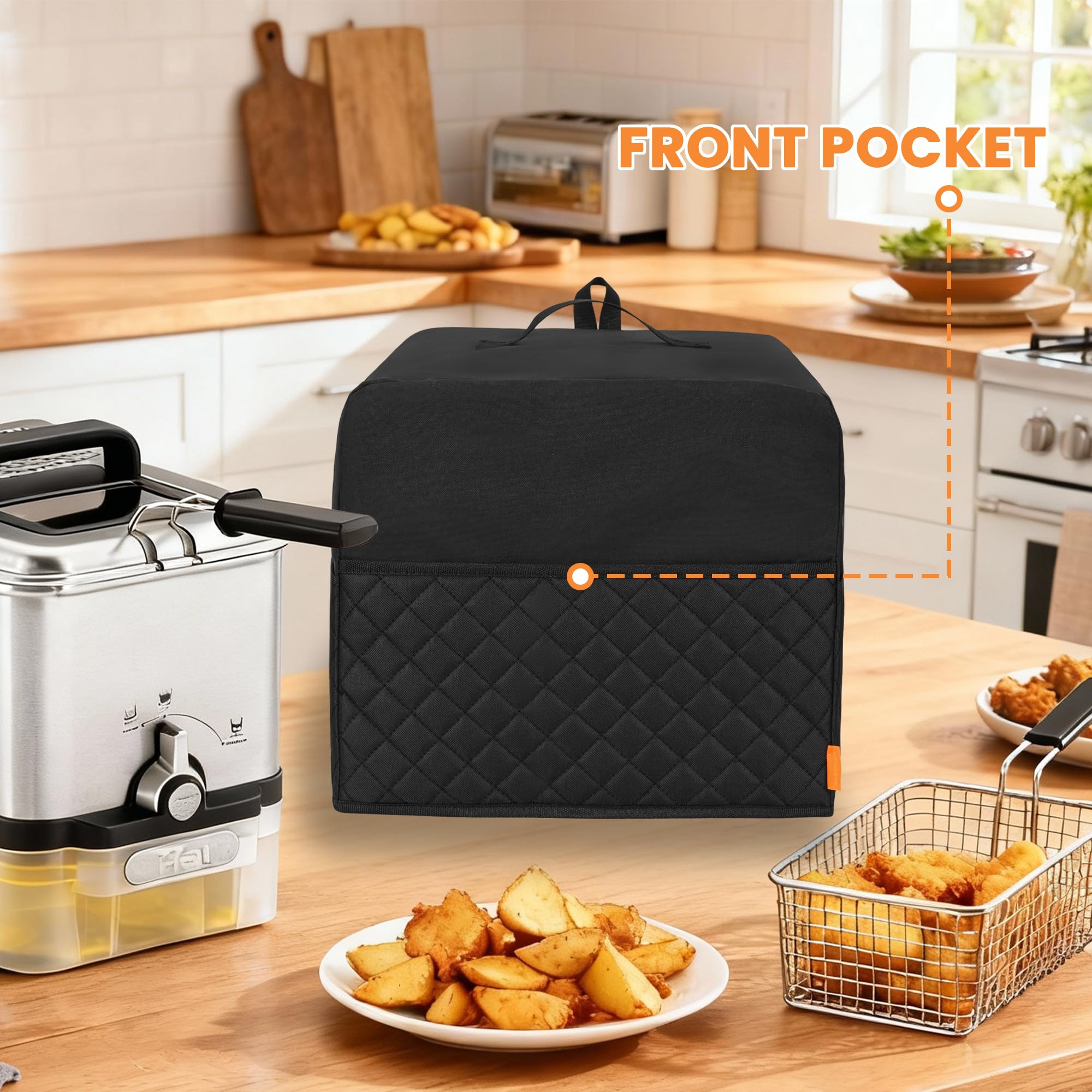 Funda CROTIRAD para freidora-tfal-3-5l-bolsillos-derecho-dos organiza accesorios.