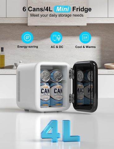 CROWNFUL mini-frigorífico: calentamiento a 65°C para alimentos tibios.