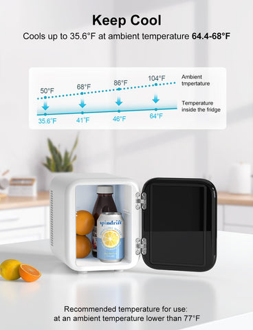 CROWNFUL mini-frigorífico con estante removible.