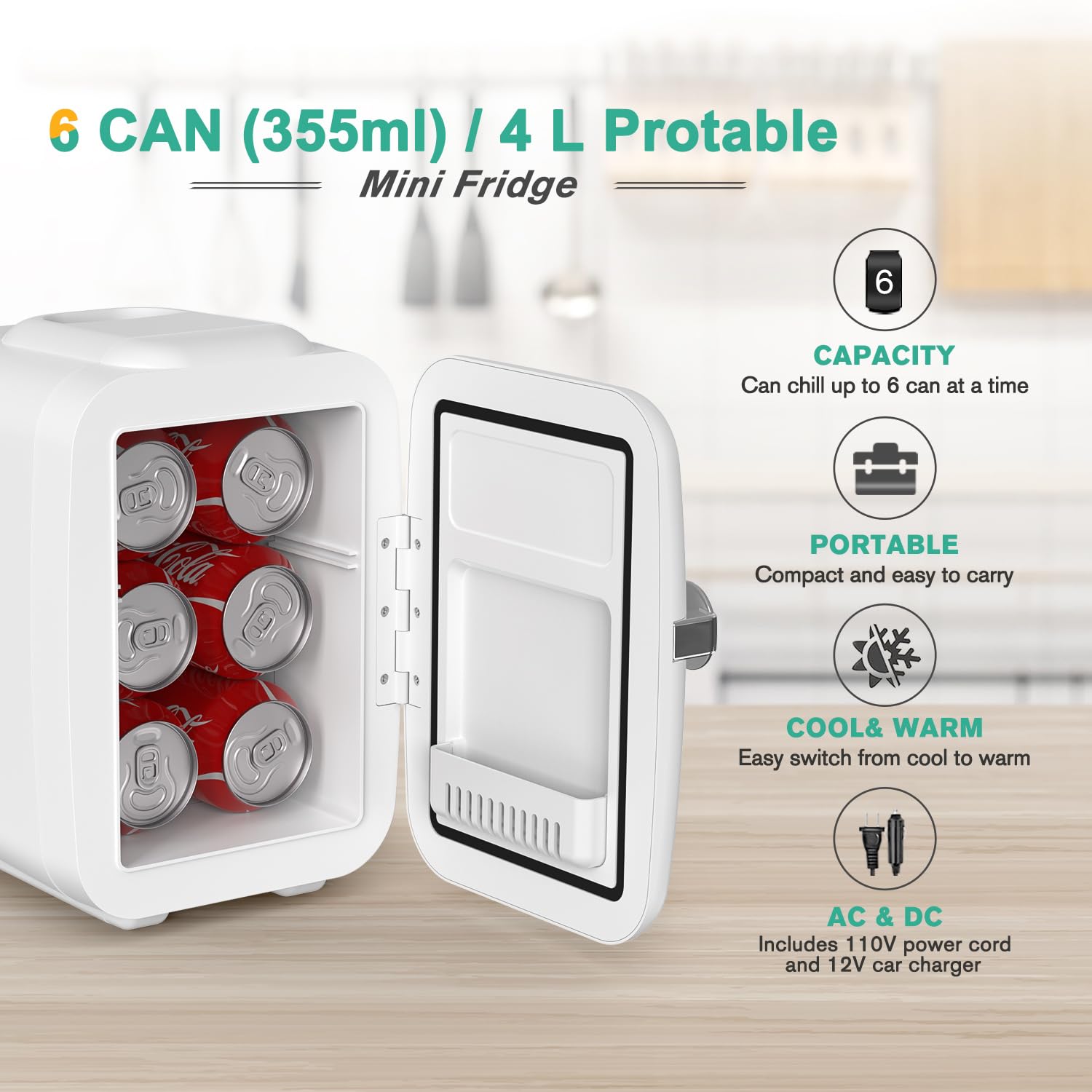 CROWNFUL frigorífico 12V para coche y viajes