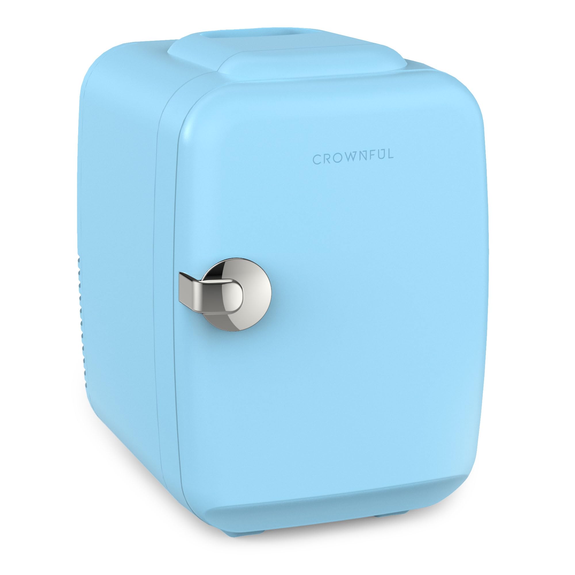 CROWNFUL Mini Nevera de 4L para bebidas y cosméticos, ideal para dormitorio.