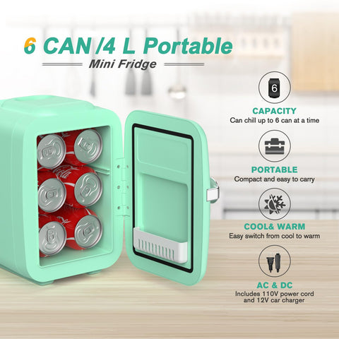 CROWNFUL mininevera 4L con asa, fácil de transportar entre dormitorio, oficina y coche.